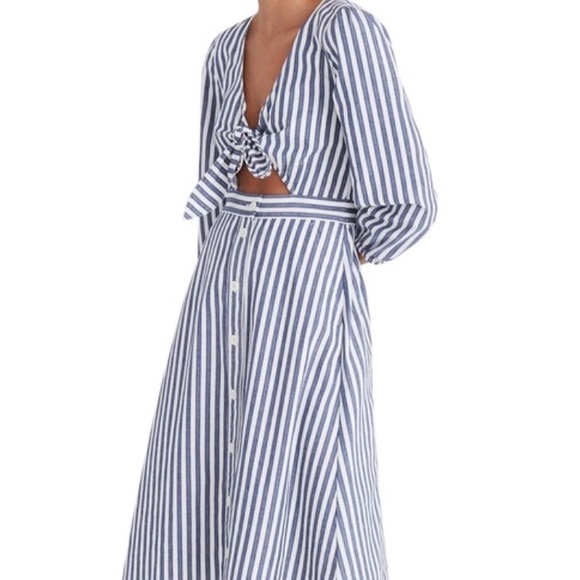 Madewell Dresses & Skirts - NWT Madewell Shimmer Stripe Cutout Midi